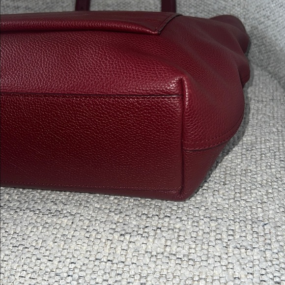 Coach Metropolitan Tote Bag Red Currant Pebble Leather Like New - Picture 7 of 15